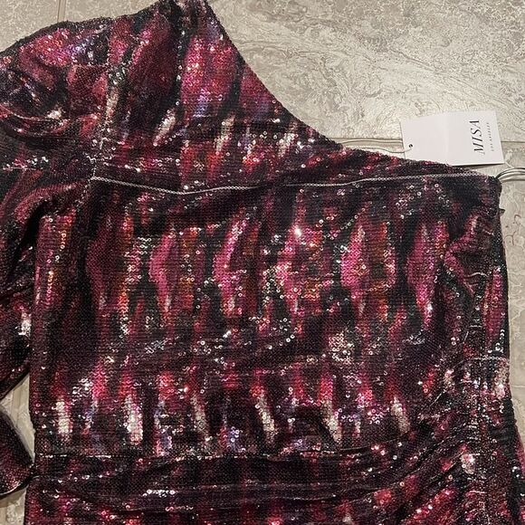 MISA Revolve Nova One-Shoulder Sequin Mini Dress, Purple, NWT, Size M - Picture 12 of 16